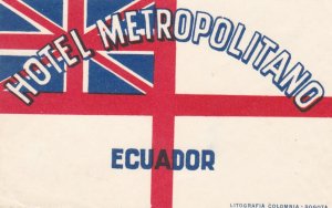 Ecuador Hotel Metropolitano Vintage Luggage Label sk2908