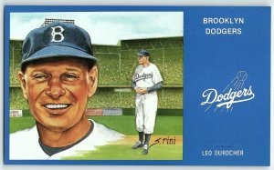 1988 6 Leo Durocher Mgr Rini Susan Brooklyn Postcard Dodgers Art Series 1