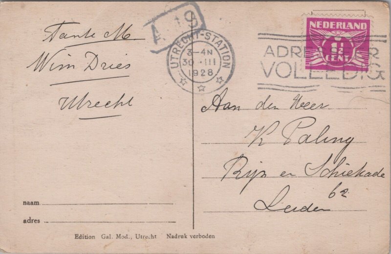 Netherlands Utrecht Postkantoor En Neude Vintage Postcard 09.65