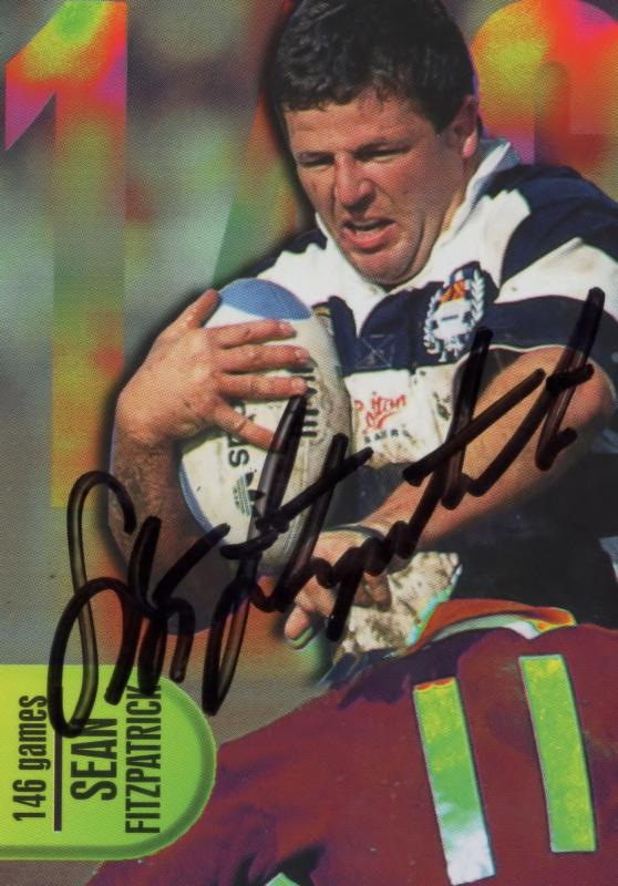 Sean Fitzpatrick Of Auckland New Zealand Rugby Hand Signed Card Photo