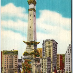 c1940s Indianapolis, IN Soldiers Sailors Monument Craft Linen Quality Diana A211