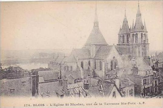 France Blois L'Eglise St Nicolas vue de la Terrasse Ste-Foix