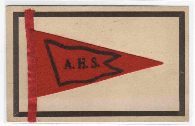 Alexandria High School Felt Pennant AHS Indiana 1909 postcard