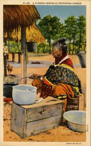 FL - Seminole Indians, Preparing Dinner