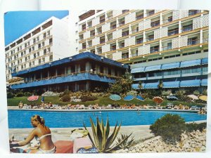 Vintage Postcard Guests relax by Swimming Pool at Hotel Algarve Praia da Rocha
