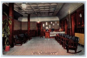 Lobby Of New Friendship Hotel Interior Friendship New York NY Antique Postcard