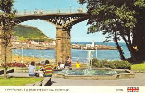 uk10780 valley fountain spa bridge and south bay scarborough  uk