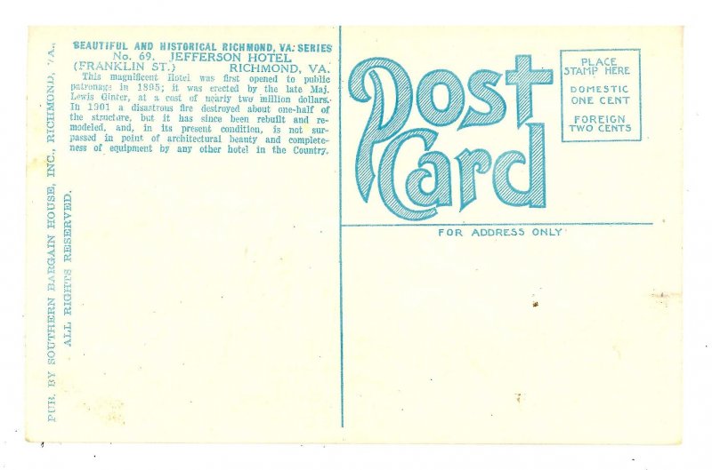 VA - Richmond. Jefferson Hotel 