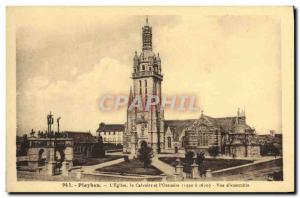 Old Postcard Pleyben L & # 39Eglise Calvary and & # 39Ossuaire View d & # 39e...