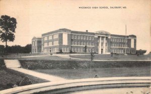 WICOMICO HIGH SCHOOL SALISBURY MARYLAND POSTCARD 1940