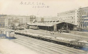 So. Boston MA Railroad Station Depot RPPC Postcard