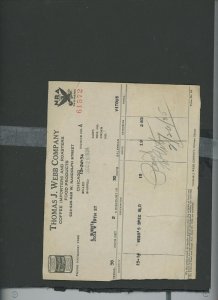 1934 CHICAGO IL THOMAS J WEBB COMPANY COFFEE IMPORTERS ROASTERS INVOICE 27-74