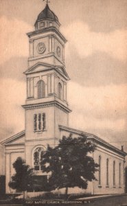 Vintage Postcard First Baptist Church Religious Building Hightstown New York NY