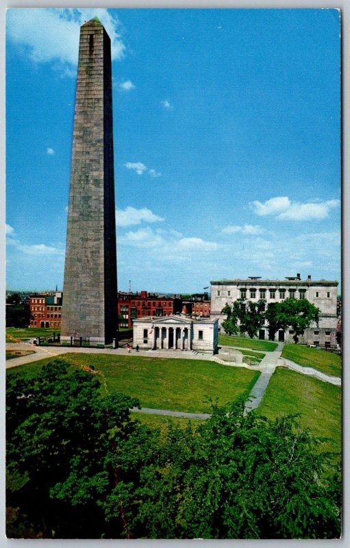 Charlestown Massachusetts 1960s Postcard Historic Bunker Hill Monument