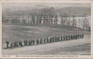 Postcard Military We're In the Army Now Recruits Leaving New Cumberland PA