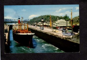 Rep PANAMA Canal Locks Miraflores Ships Postcard Tarjeta Postal