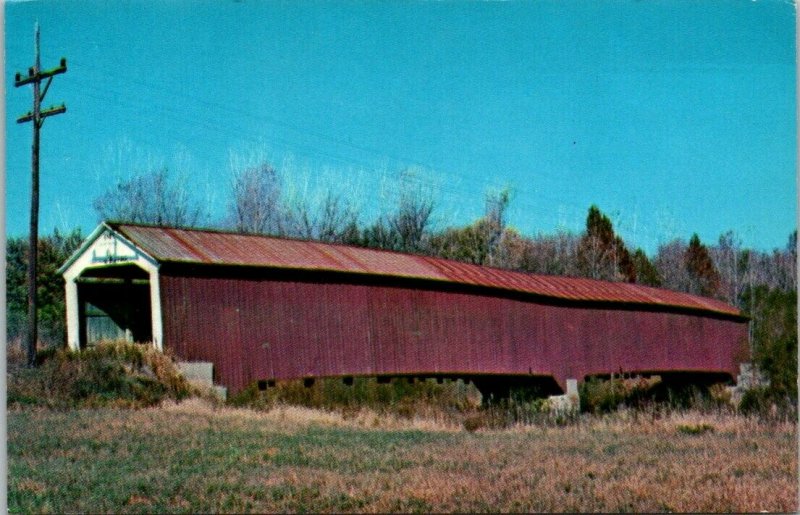 Postcard~Jeffries Ford Bridge~Rockville, Indiana~Covered Bridge~A16