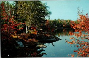 Scene on Kluey's Bay Kahshe Lake Muskoka Canada Vintage Postcard B33