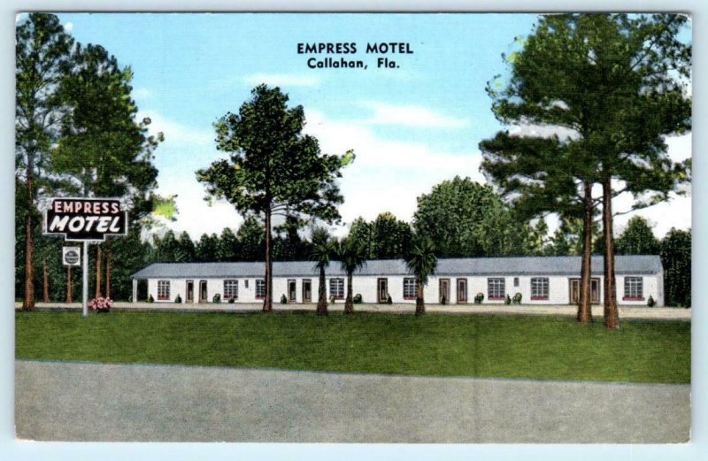 CALLAHAN, Florida FL ~ Roadside EMPRESS MOTEL c1940s Nassau County Postcard