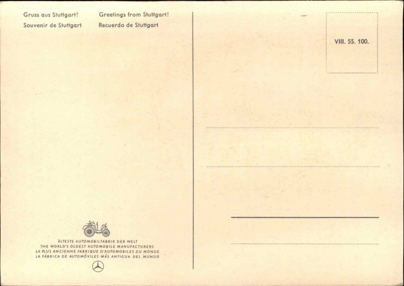 Mercedes Car Auto Advertising 1888 Scene Stuttgart Germany Postcard