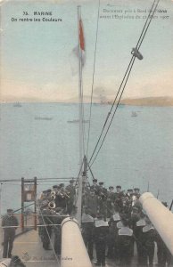 1907 Expo France Navy Band on Battleship Vintage Postcard AA471