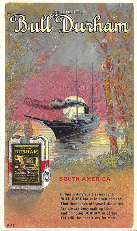 Bull Durham Tobacco Advertising Set South America B-15 Postcard