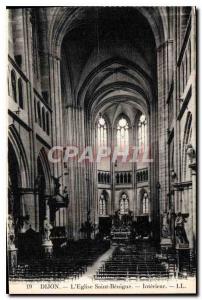 Postcard Old Church St. Benigne Dijon Interior