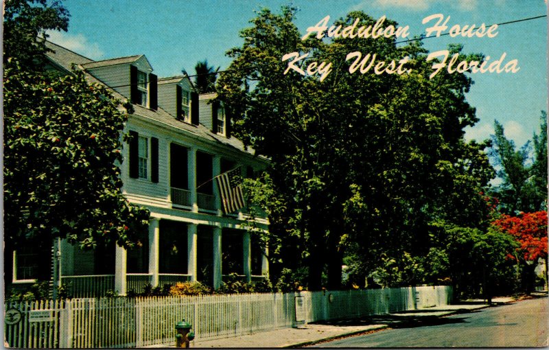 Vtg 1960s The Audubon House Key West Florida FL Unused Postcard