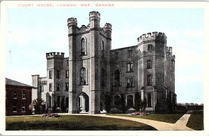 Postcard COURT HOUSE SCENE London Ontario ON AI2491