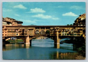 Florence Old Bridge in Italy 4x6 Vintage Postcard 0436