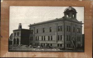 Jamestown ND City Hall Fire Station c1910 Postcard