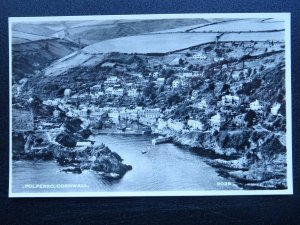 Cornwall Aerial Views POLPERRO Village & Harbour Old RP Postcard by Aero Pic Ltd