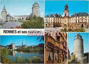 Postcard Modern Rennes and surrounding