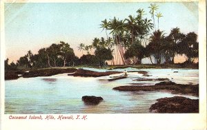 Cocoanut Island Hilo Hawaii Canoe Paddler Big Island Hawaii TH Postcard