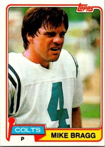 1981 Topps Football Card Mike Bragg Baltimore Colts sk60169