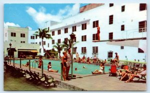 MIAMI BEACH, FL Florida ~ PRESIDENT MADISON HOTEL Pool c1950s Postcard