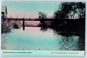 Marshall Minnesota MN Postcard Redwood River Exterior View Bridge 1913 Vintage