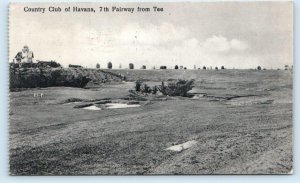 HAVANA, CUBA ~ 7th Fairway from Tee COUNTRY CLUB Golf Course 1920s Postcard