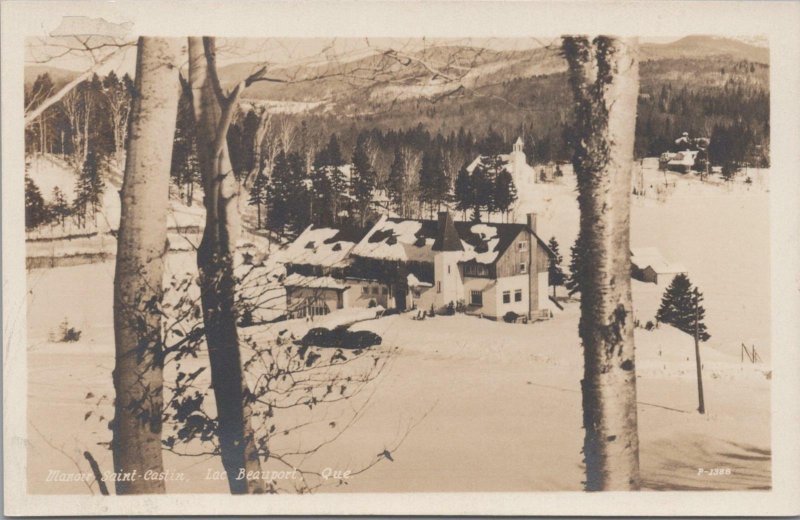 RPPC Postcard Manoir Saint Castin Lac Beauport Quebec Canada