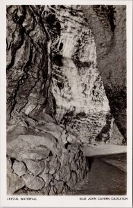 Blue John Cavern Castleton England Crystal Waterfall Unused RPPC Postcard H42