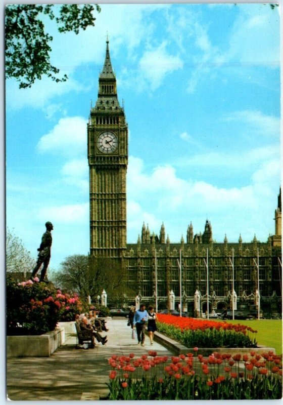 Postcard - Parliament Square and Big Ben - London, England