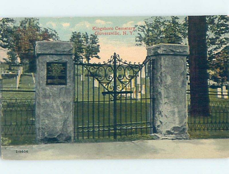 Pre-Chrome CEMETERY SCENE Gloversville New York NY AG2877