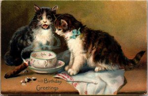 Birthday Greetings With Cats 1911 Tucks