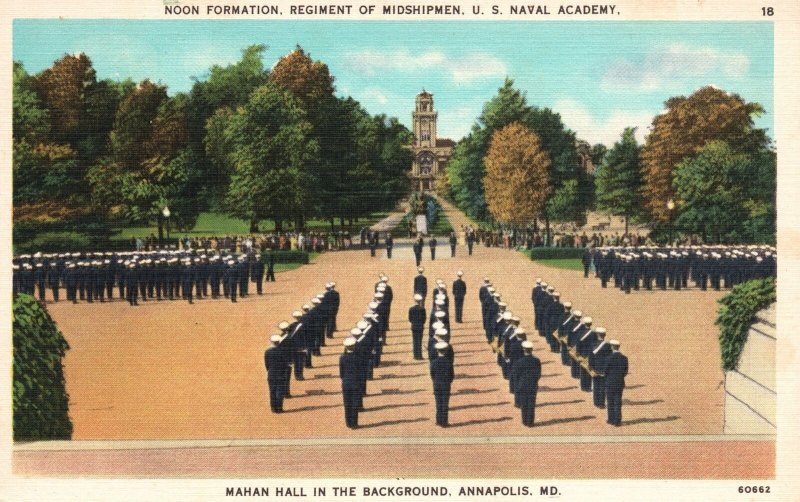 Vintage Postcard New Formation Regiment Midshipmen US Naval Academy Annapolis MD