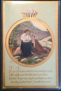 Vintage Postcard Used Wedding Ring Couple “Do you think...”  LB