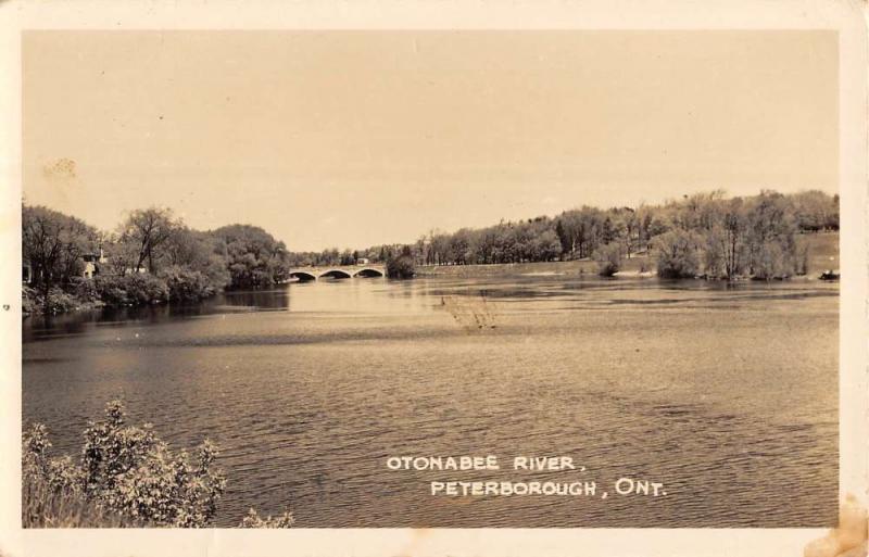 Peterborough Ontario Canada Otonabee River Real Photo Antique Postcard K93309
