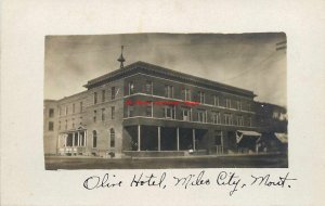 MT, Miles City, Montana, RPPC, Olive Hotel, Exterior View, Photo