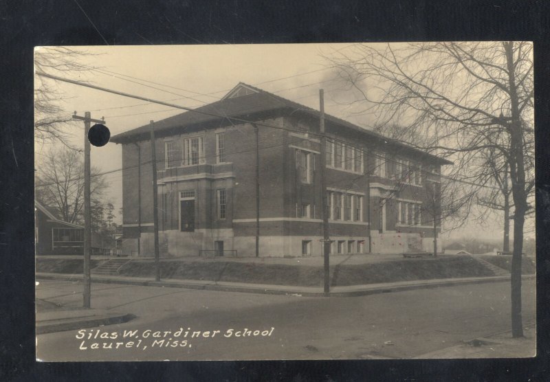 RPPC LAUREL MISSISSIPPI SILAS W GARDINER SCHOOL VINTAGE REAL PHOTO POSTCARD