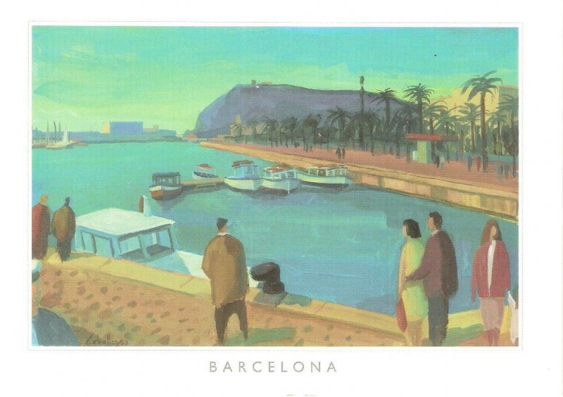 Barcelona, Port, by G. Marti Ceballos Fine painting, modern Spanish PC