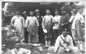 Italian Soldiers Uniforms Ready For Chow S.Sinmbruni 152 WWI Real Photo Postcard